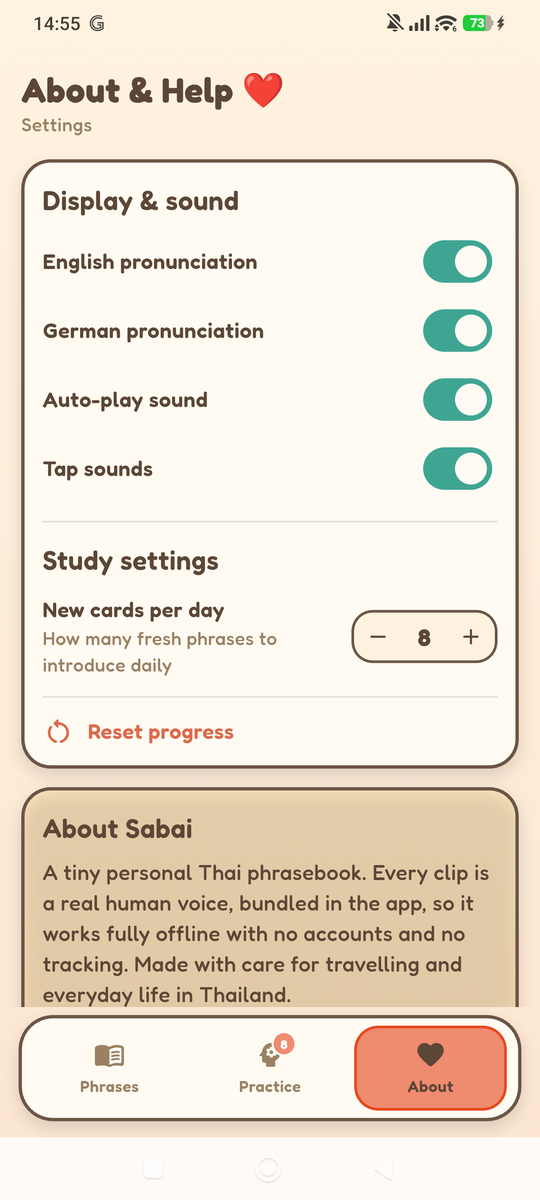 Simple settings
