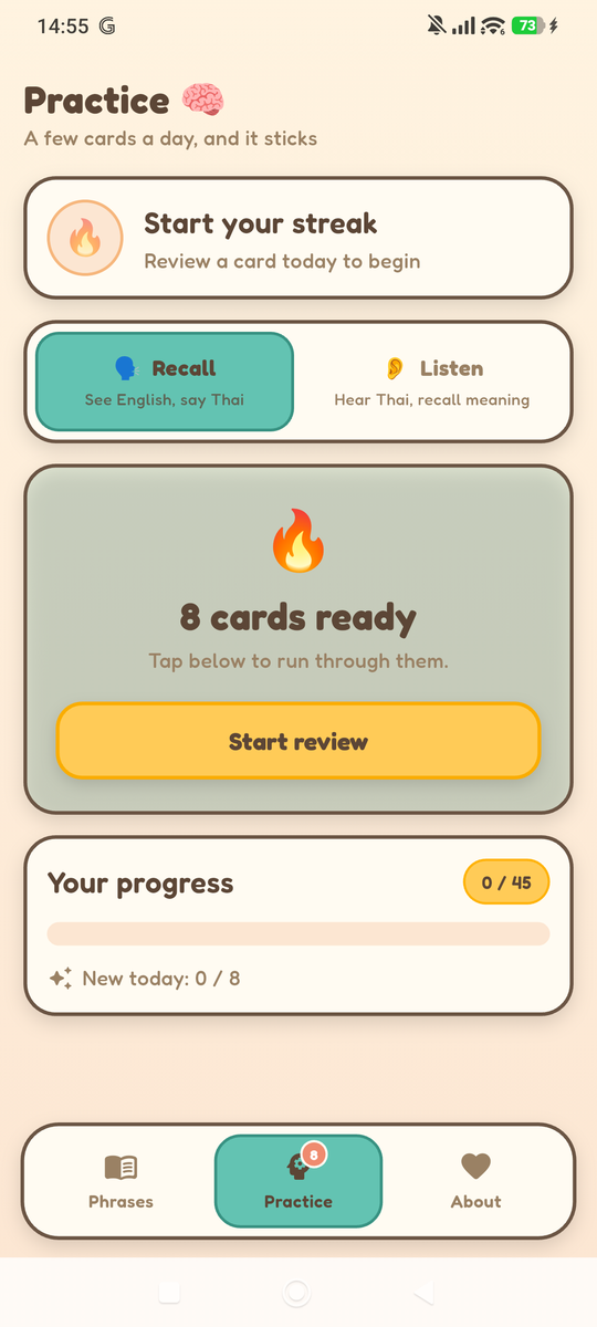 Spaced repetition practice